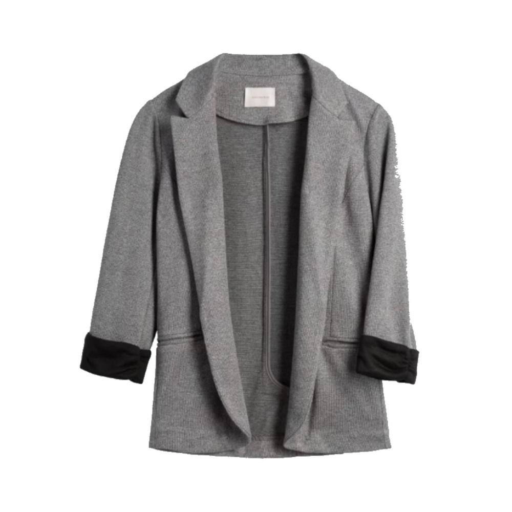 Skies Are Blue Gray Blazer with Black Cuffs